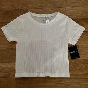 Forever 21 rubbed stretchy crop top with cut out back